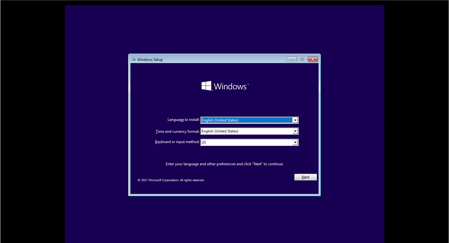 windows 10 install usb