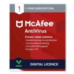 McAfee AntiVirus PC 1 Device 1 Year Activation