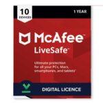 McAfee Livesafe 10 Devices 1 Year Activation