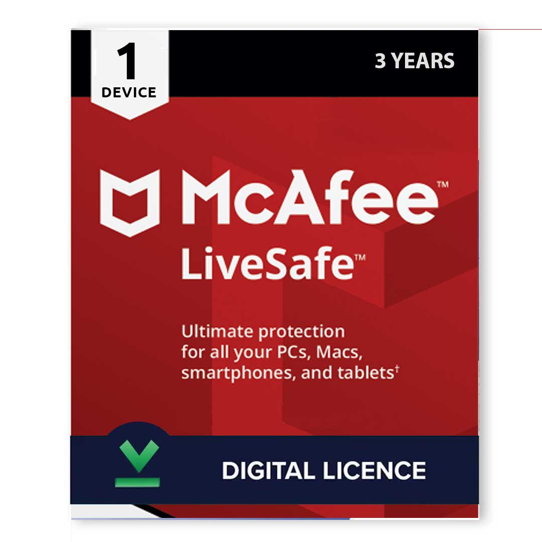 mcafee_livesafe_1D3Y McAfee Livesafe 1 Device 3 Years Activation - Image 1